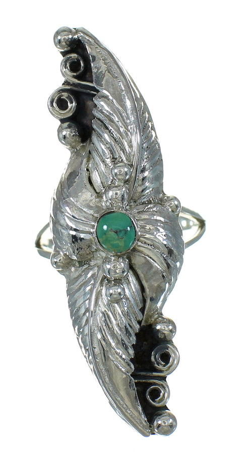 Turquoise Jewelry Silver Southwestern Ring Size 6-1/4 AX90474